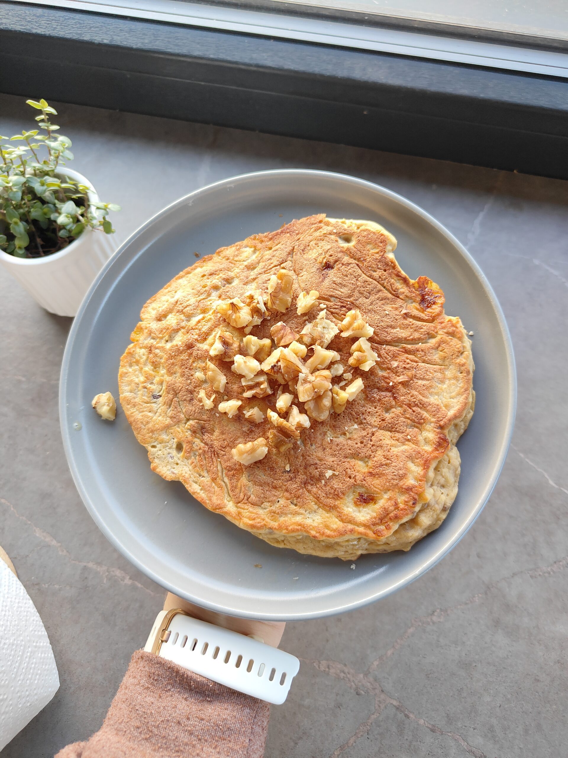Omlet bananowy z siemieniem lnianym
